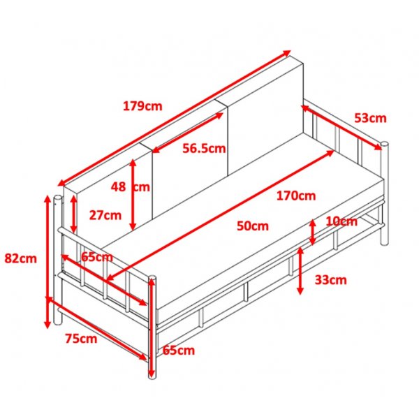 Tinka bambus utend�rs gruppe; 3-seters sofa med bord og 2 lenestoler - Bambus
