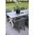 Oxford utendørs spisegruppe; grått/hvitt bord 220 cm inkl. 6 stk. Valetta lenestoler grå kunstrotting