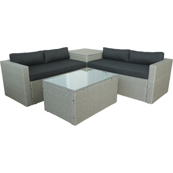 Orlando loungegruppe i kunstrotting - Gr + Tekstilimpregnering for utembler