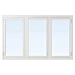 2-glass vindu Tre utover - 3-Air - Hvit - Uttak