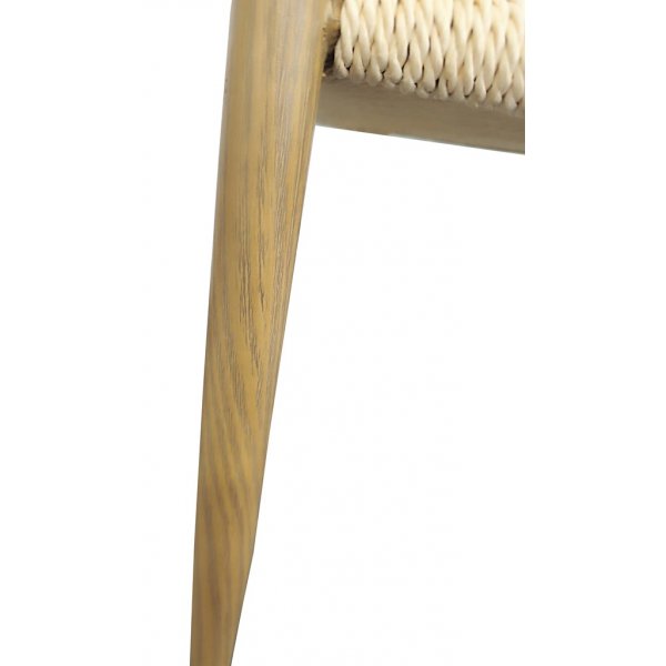 Stilig utestol i eikefinish med tau - Bella