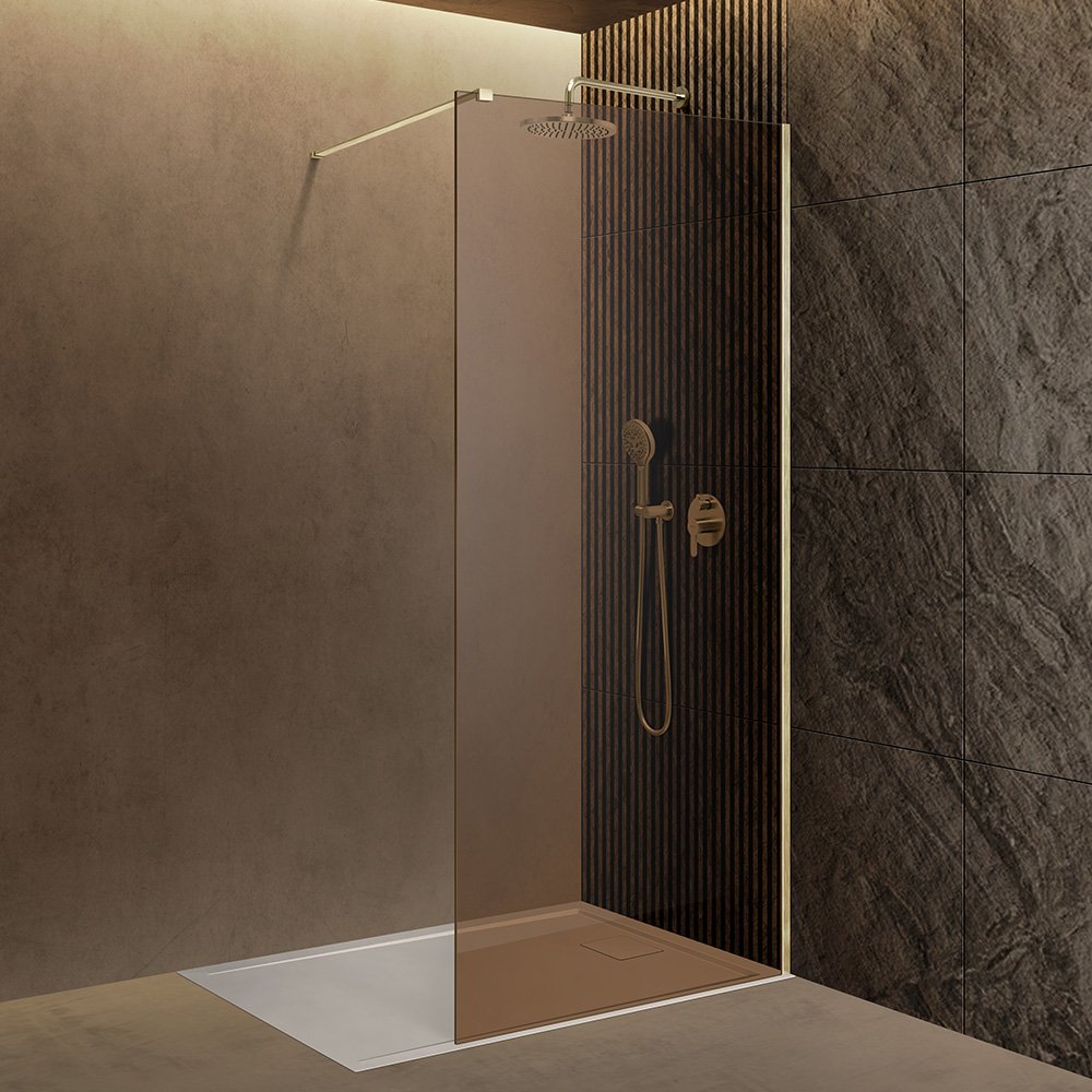 Dusjvegg Zen - Bronse 90x200 - Dusjkabinett, Dusjer