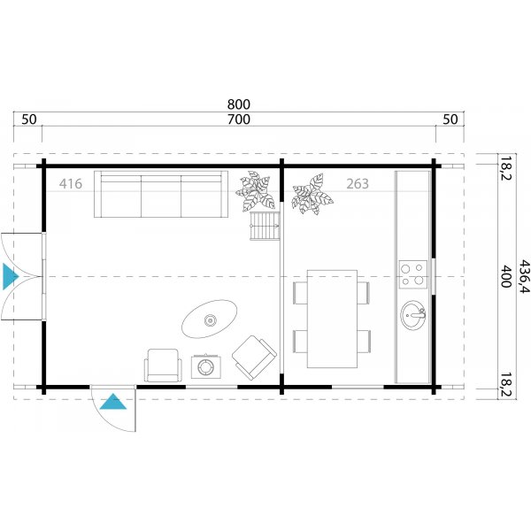 Feriehussett 30,2 m² - Nøkkelferdig Attefallshus Feriehussett 30,2 m² - Nøkkelferdig Attefallshus