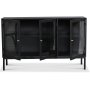 Revel skjenk med glassd�rer - Svart / Klart glass