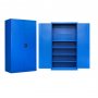 1 Garasjeskap med dobbeldør og hullplate | 100x50x180cm | Blå