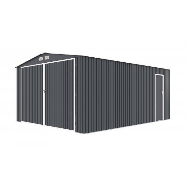 Blikkgarasje Grå 18,2 m² Blikkgarasje Grå 18,2 m²