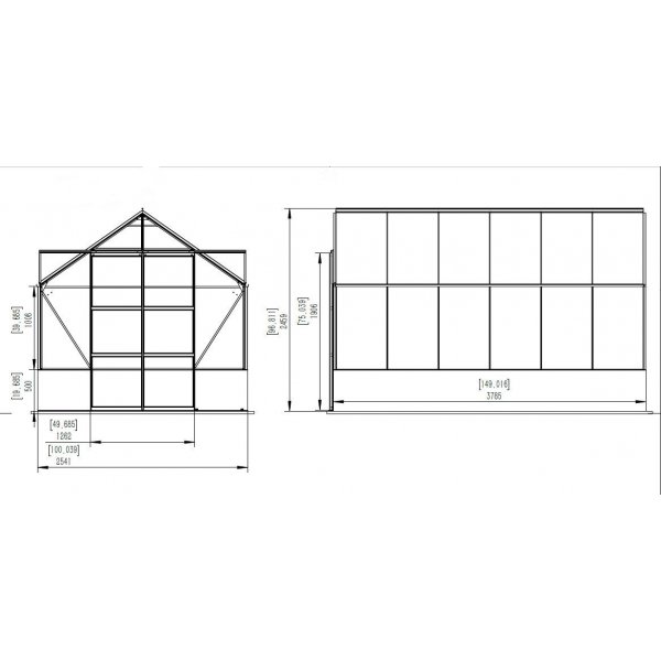 Drivhus Dysnomia 9,9 m + Drivhusrengjring