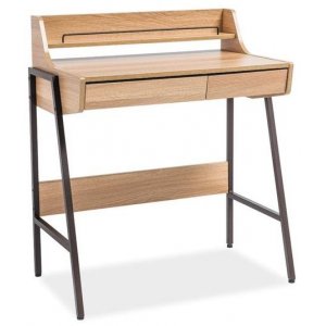Emerson skrivebord 77x48 cm - Eik/m�rk brun
