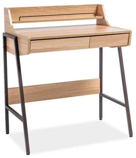 Emerson skrivebord 77x48 cm - Eik/mørk brun Emerson skrivebord 77x48 cm - Eik/mørk brun