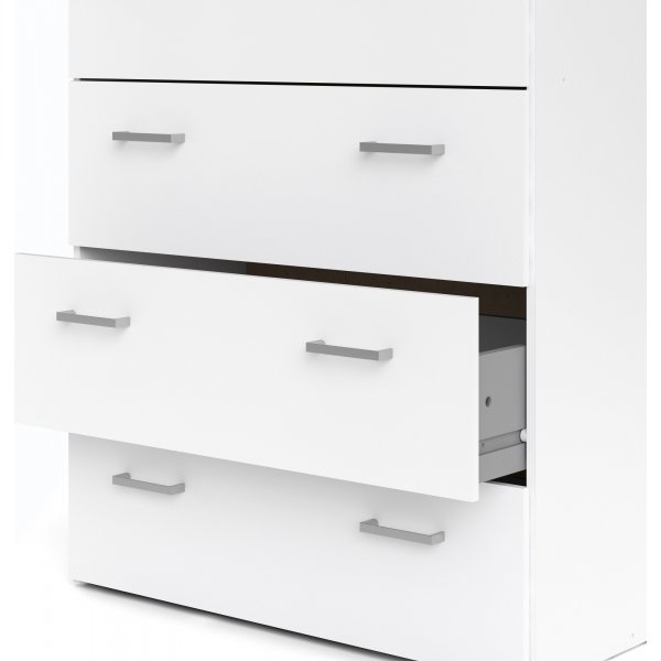 Space kommode hvit med 5 skuffer, bredde 74 cm og h�yde 115 cm