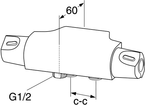 Gustavsberg Nautic termostat, 40 cc, nedadg�ende tilkobling