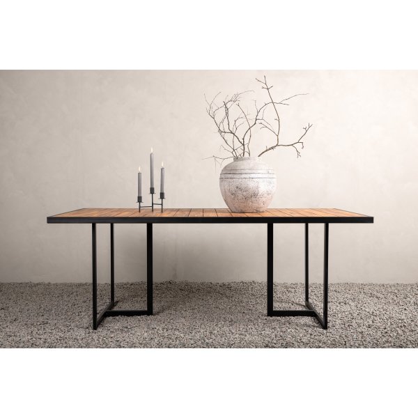Rektangul�rt utend�rs spisebord 200x100 cm naturlig - Khung