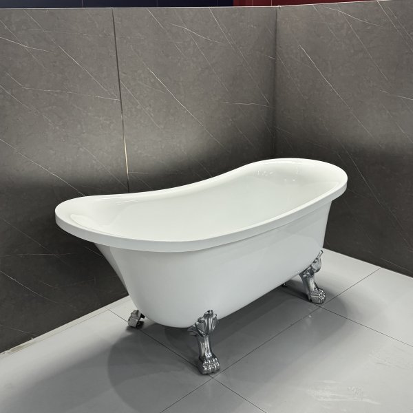 Frittst�ende Kapolei badekar med klof�tter 160 � 74 cm