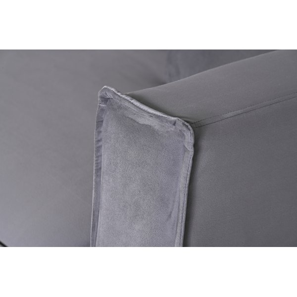 Stor lenestol i m�rkegr� fl�yel - 138 cm bred