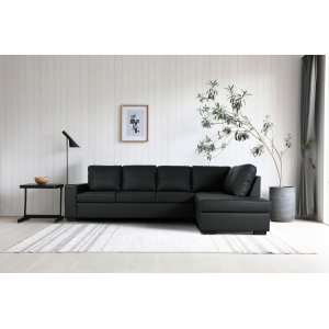 Sovesofa i PU 302 cm svart - Solna Sovesofa i PU 302 cm svart - Solna
