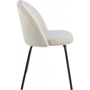 Beige fl�yelsstol med svarte ben - Astrid