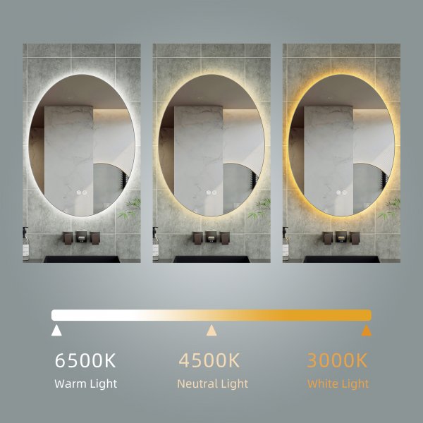 Speil - Arezzo | Ovalt | LED-belysning, dimbar og antidugg Speil - Arezzo | Ovalt | LED-belysning, dimbar og antidugg