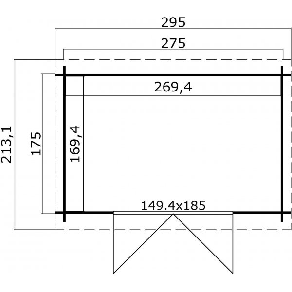 Lagerrom Simone C - 4,6 m� - 28 mm treverk
