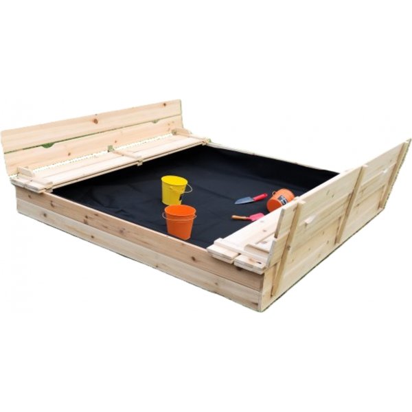 Sandkasse med benk/lokk 157x157 cm Sandkasse med benk/lokk 157x157 cm