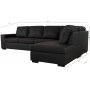 Sovesofa i PU 302 cm svart - Solna