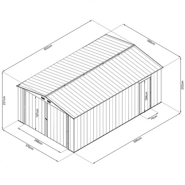 Garasjesett i metallplate 23 m� dobbeld�r garasjeport premium