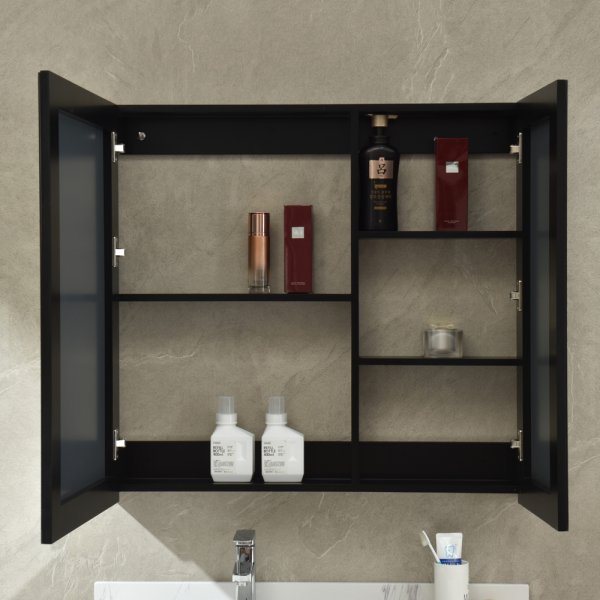 Baderomsmbler Acapulco - Sort & messing + Toalettpapirholder