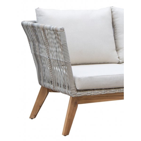 Inez utendørs gruppe - Grå kunstrotting & Acacia | Hjørnesofa Inez utendørs gruppe - Grå kunstrotting & Acacia | Hjørnesofa