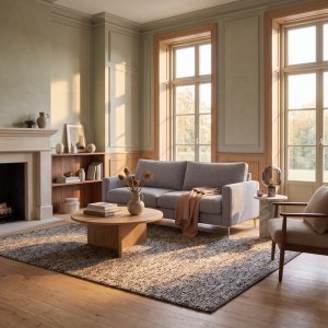 3-seters sofa Nordic - Gr�beige imitert skinn Preston 21 - M�l 219x89 cm