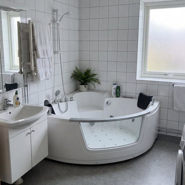 Massasjebadekar - Freja | Blank hvit akryl | Med varmeelement