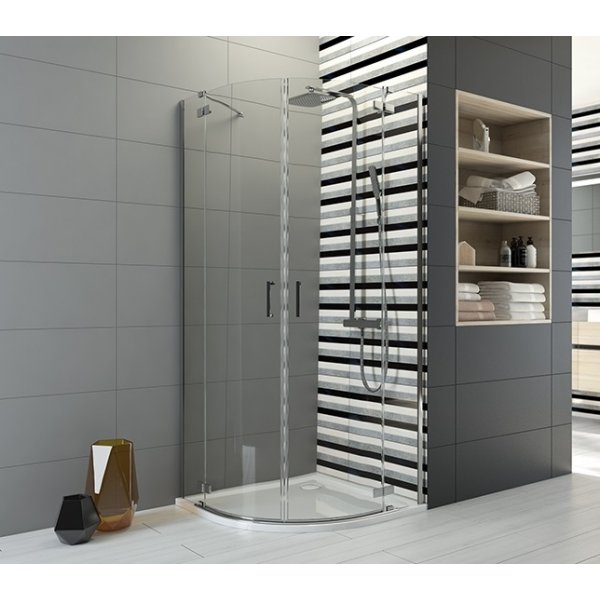 Halvrundt dusjhjrne TX - 6 mm glass (H 200 cm)