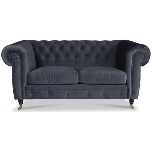 Sheffield Chesterfield 2-seter - Grå (fløyel) Sheffield Chesterfield 2-seter - Grå (fløyel)