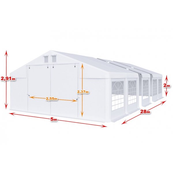 Partytelt i PVC - 5 x 28 m Partytelt i PVC - 5 x 28 m