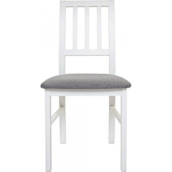Spisestol hvit med gr�tt sete