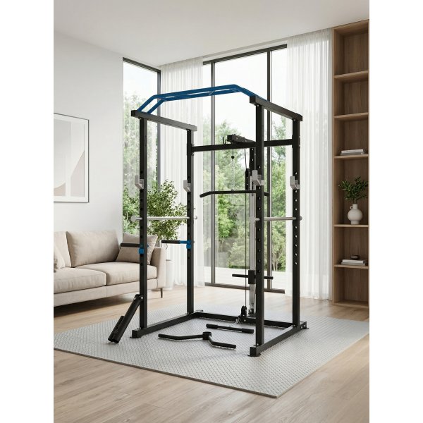 Power Rack hjemmegym 220 cm - Komplett treningsstasjon med 4 J-kroker