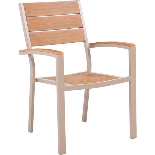 Las Vegas lenestol hagestol aluminium beige eik Las Vegas lenestol hagestol aluminium beige eik