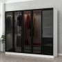 Cavolo garderobeskap 225x52x210 cm - Hvit/svart