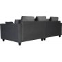 Sofa 250 cm bred m�rkegr� fl�yel 114 cm dyp