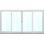 4-delt fasadeparti i aluminium med skyvedrer - 3-lags glass