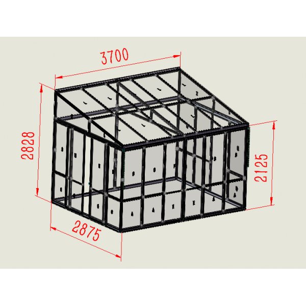 Sunrise Uterom - 3,7 x 2.9 m (Svart)