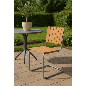 Stabelbar utestol - Teak / Galvanisert stål - Möllan Stabelbar utestol - Teak / Galvanisert stål - Möllan