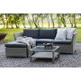 Norrhult utembelgruppe 3-seter sofa inkl. fotskammel & bord - Gr kunstrotting