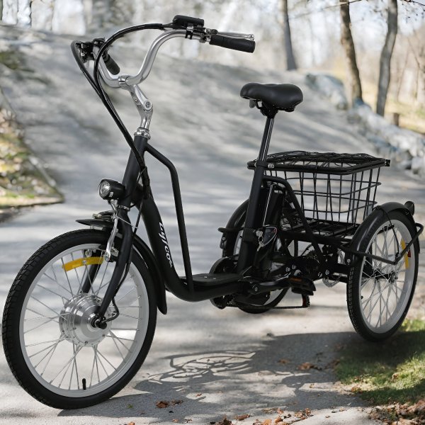 Trehjuls elsykkel | 6 gir Shimano | 250W - Matt svart