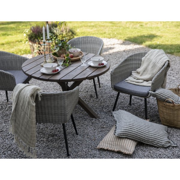 Utend�rs stol med gr� pute - Aster