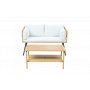 Balkongsett 2-seters sofa med bord + Kompakt loungesett for balkong + Beige