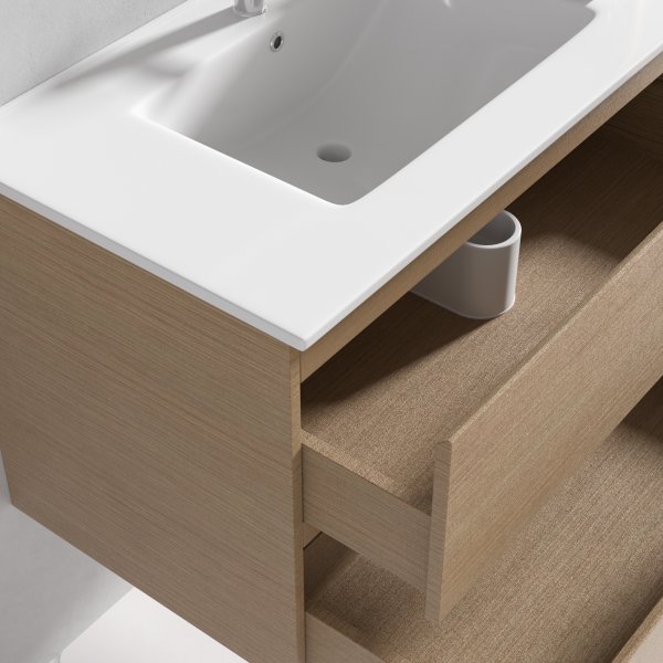 Baderomsmbler Milan 80 cm - Lyst tre