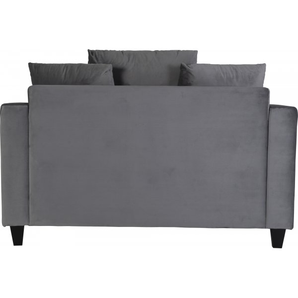 Stor lenestol i m�rkegr� fl�yel - 138 cm bred