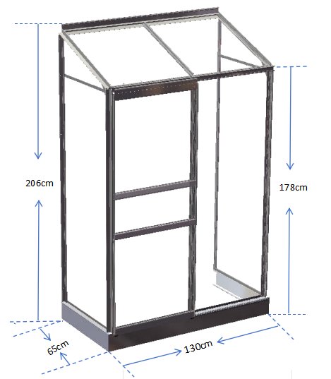 Veggdrivhus Atlas - 0,9 m�