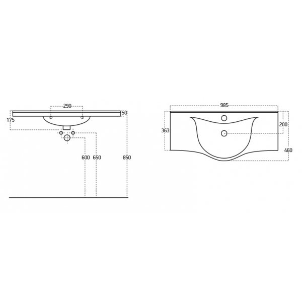 M�belpakke Luna 100 - Gr�tt med speilskap