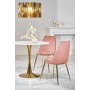 Spisebord rundt �90 cm - Marmorert glass/gull
