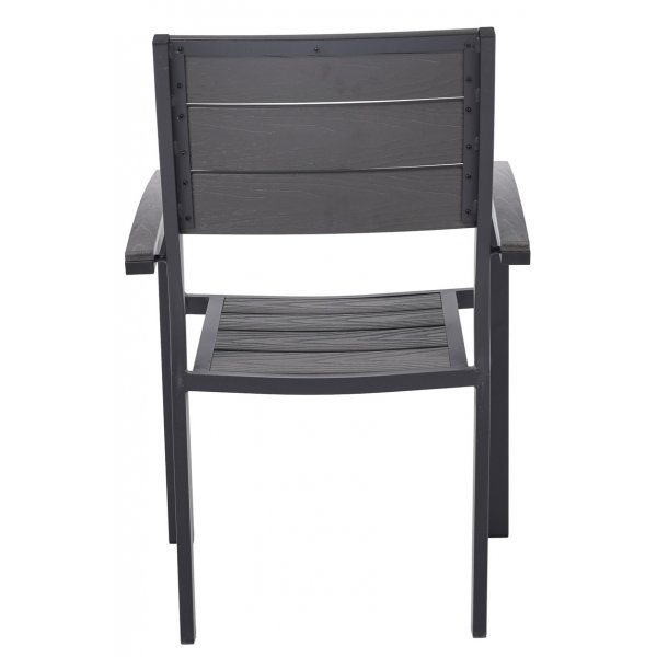 Las Vegas utendrs lenestol - Svart / Gr aintwood